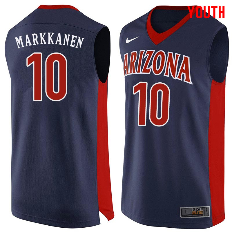 Youth Arizona Wildcats #10 Lauri Markkanen College Basketball Jerseys Sale-Navy